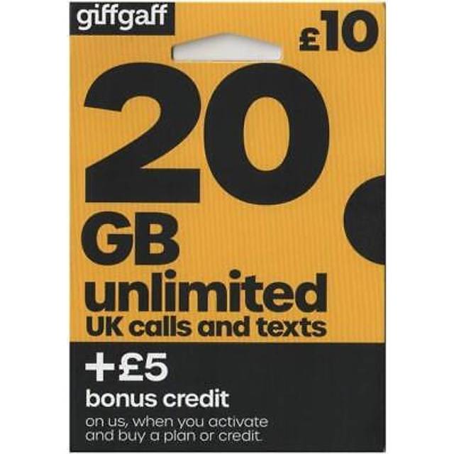 2x giffgaff sim card 3 in 1 nano micro standard free £5 payg giff gaff -only 20p