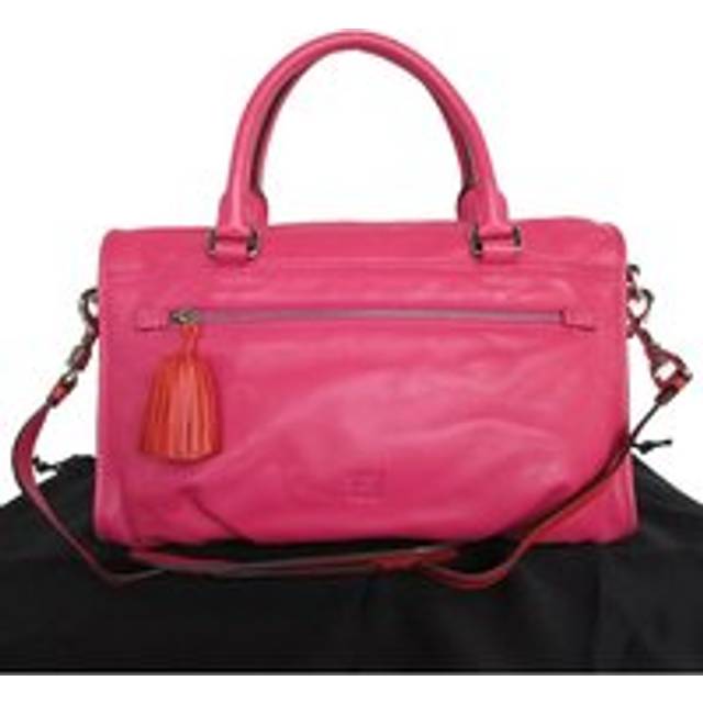Preloved Hammock Small Leather Shoulder Bag Women - Pink - One Size