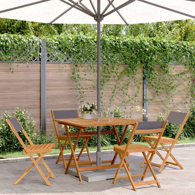Square 4 - Person 90cm Long Dining Set - Anthracite (4)