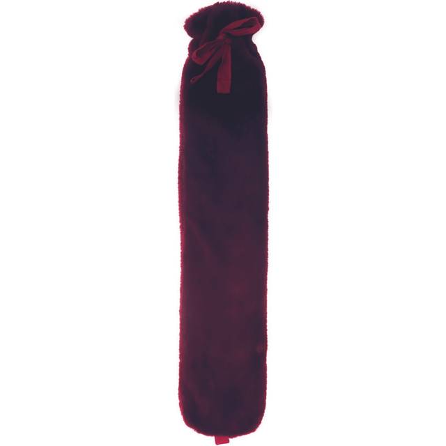 Long Hot Water Bottle Fluffy Red Faux Fur Cover 2 Litre Winter Gift