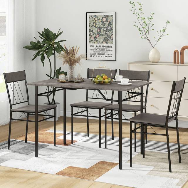 4 - Person Dining Set - Grey (4)