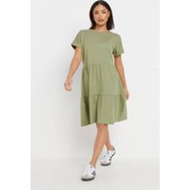 Pixiegirl Petite Sage Green Tiered Smock Dress 16 Pixiegirl | Petite Women's Casual Dresses