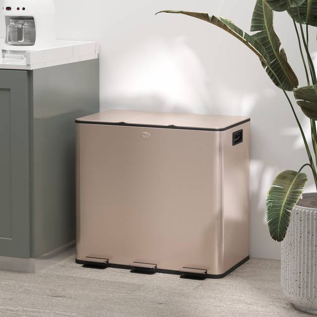 Symple Stuff 11.9 Litre Trash Can Gold 45L