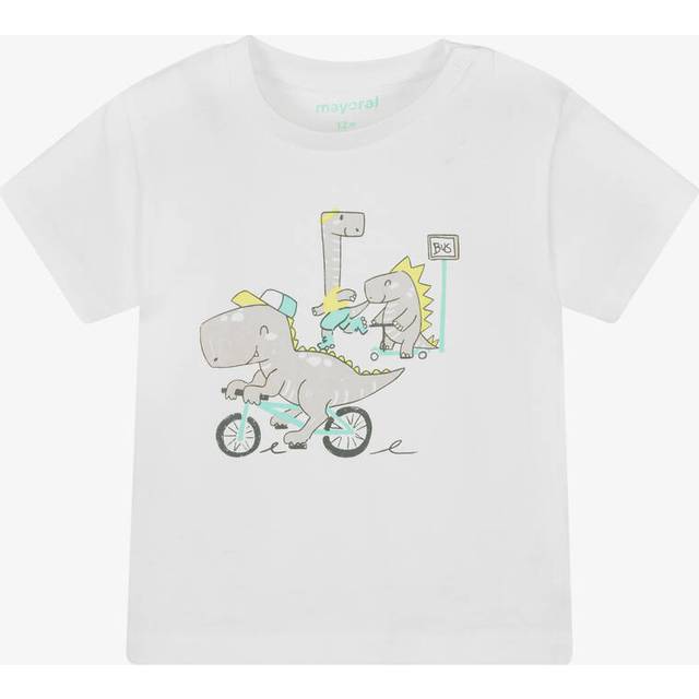 Mayoral Boys Ivory Cotton Dinosaur T-Shirt - 9 month