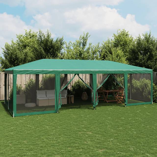 Manatuto 3m x 3m Steel Party Tent - Green (268cm H x 800cm W x 400cm D)