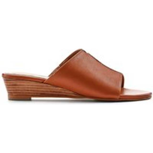 Jocelyn Leather Wedge-Heel Mules - JOCELYN / 327 083 - Tan