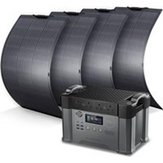 Power Station 1500Wh 2000W Solar Generator with 4Pcs 100W Monocrystalline Flexible Solar Panel for Home Emergency Outdoor Allpowers S2000