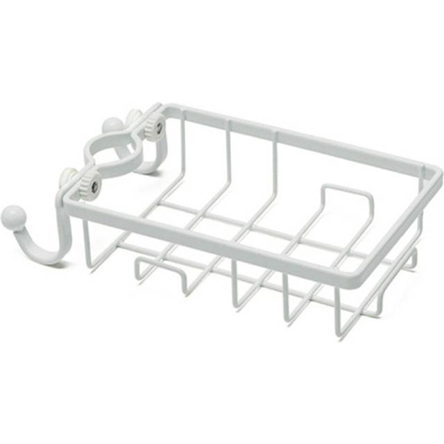 2Pcs  Faucet Rack Kitchen Rag Storage Drain Box Bathroom Bath Soap Cosmetic Storage Shelf Sink Hanging Basket(White)