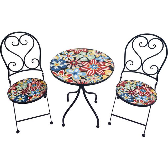 Round 3 - Piece 2 - Person 60Cm L Outdoor Bistro Set - Black (2)