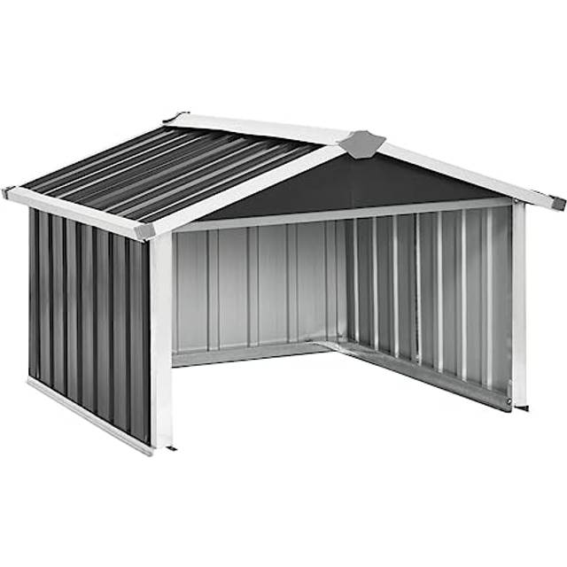 vidaXL Anthracite Galvanised Steel Garden Robot Lawnmower Shed - Sturdy Outdoor Tool Storage, Easy Access, 92x97x63cm