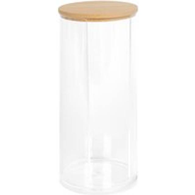Tall Cotton Pad Holder with Bamboo Lid
