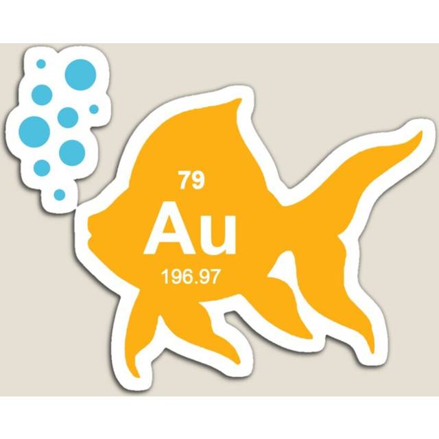 Fridge Magnets Periodic Table Elemental Gold Fish Acrylic Meme Decoration for Home Kitchen Office