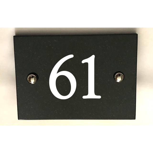 Brumby 10Cm H Stone House Number - Black (10cm H X 14cm W X 1cm D)