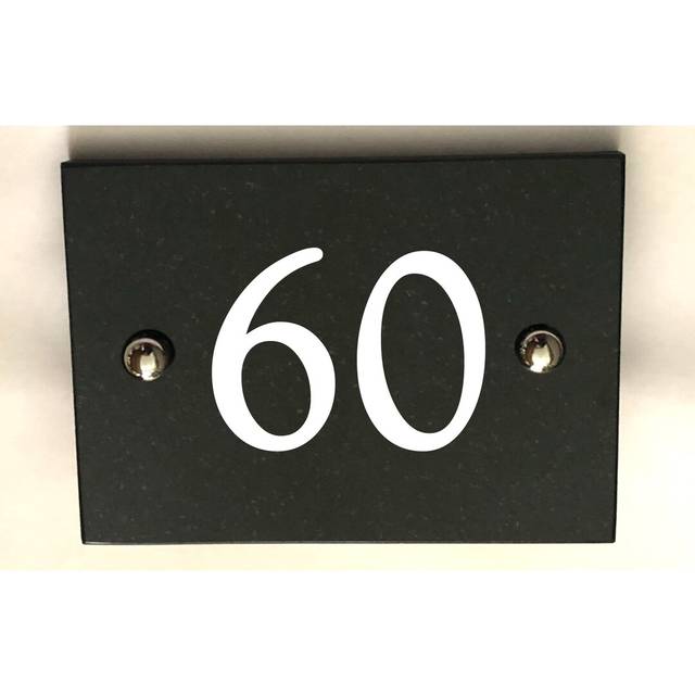 Brumby 10Cm H Stone House Number - Black (10cm H X 14cm W X 1cm D)