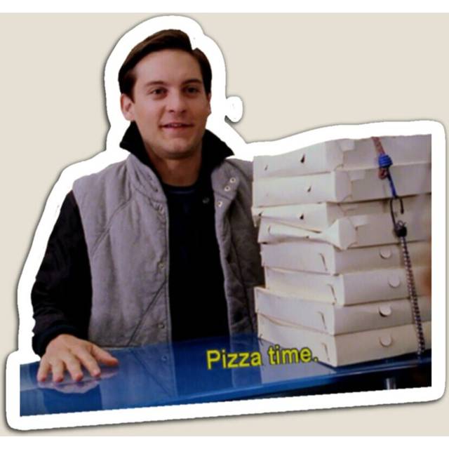 Fridge Magnets Pizza Time Acrylic Meme Decoration for Home Kitchen Office