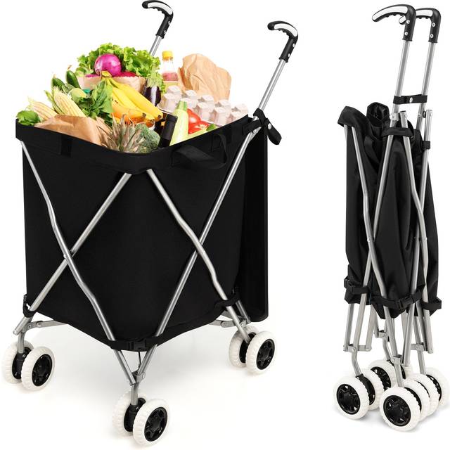 90l folding shopping cart grocery lightweight shipping utility cart waterproof