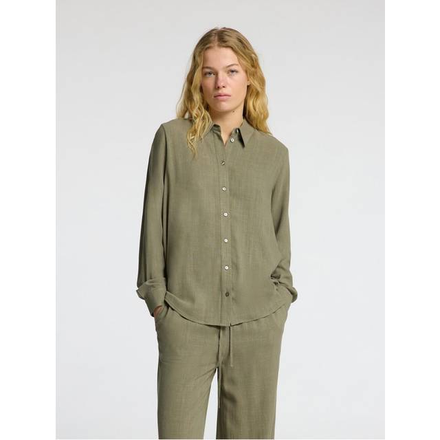 SELECTED FEMME Slfviva Ls Sun Shirt Noos |Grön |44