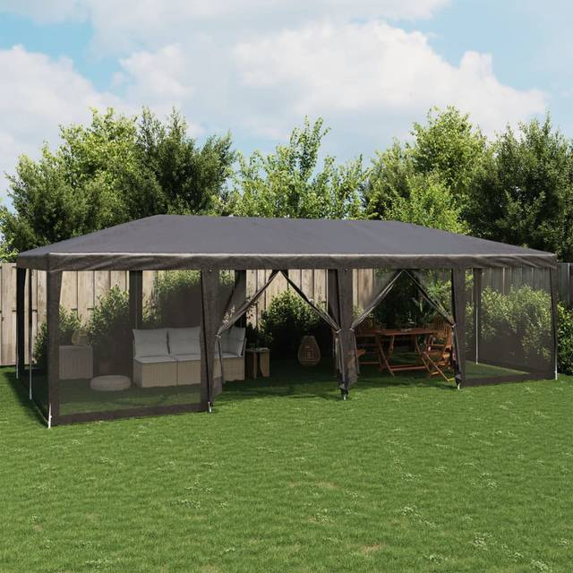 Manatuto 3m x 3m Steel Party Tent - anthracite (268cm H x 800cm W x 400cm D)