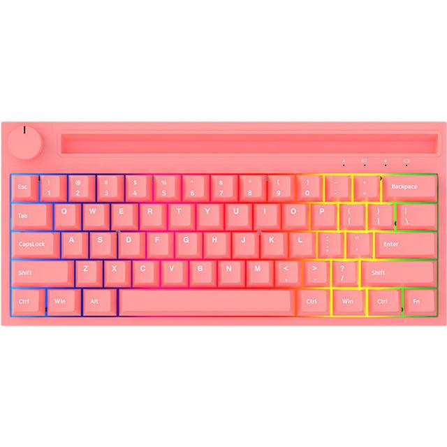 AJAZZ OEM K620T 62-Key Wireless / Wired Mechanical Gaming Keyboard Hot-swappable blue switch RGB lighting pink switch pink