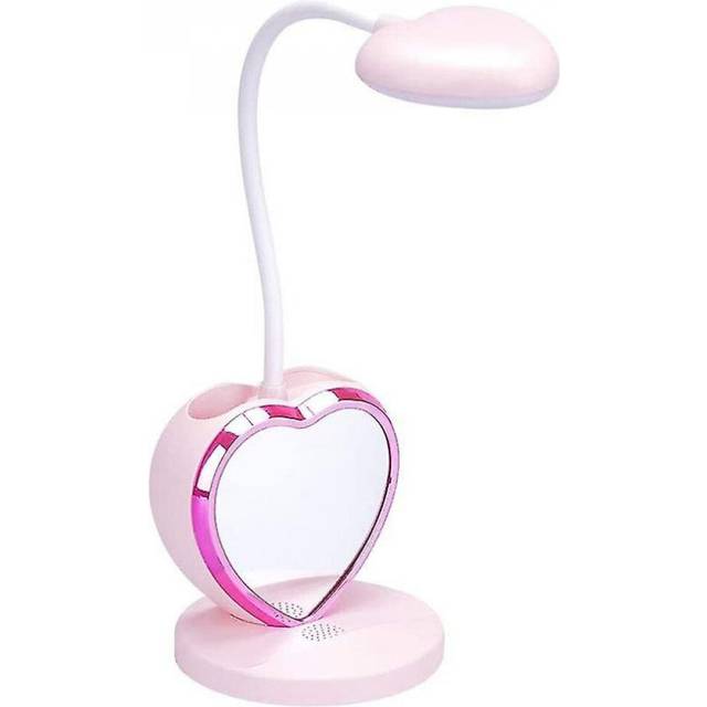 Led Desk Lamp For Girls,with Usb Charging Port Pen Holder, Pink