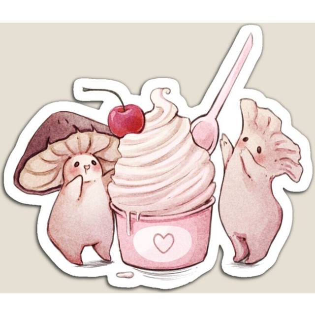 Fridge Magnets The mushrooms found Ice Cream  Acrylic Meme Decoration for Home Kitchen Office