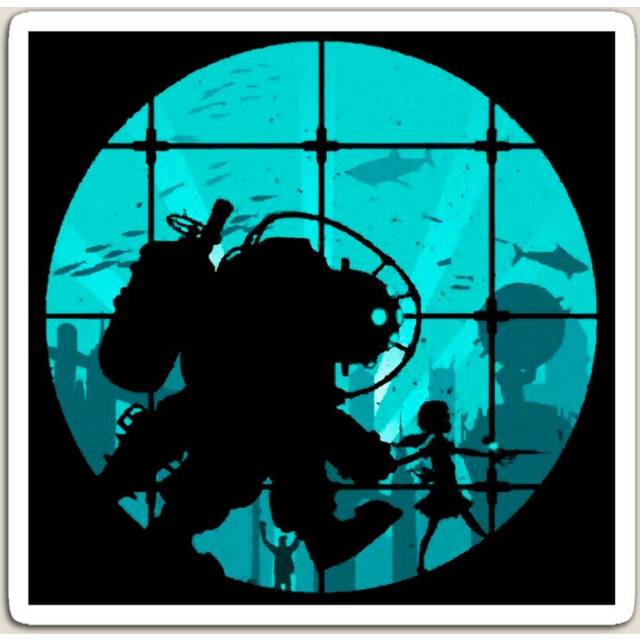 Fridge Magnets Bioshock Blue Acrylic Meme Decoration for Home Kitchen Office