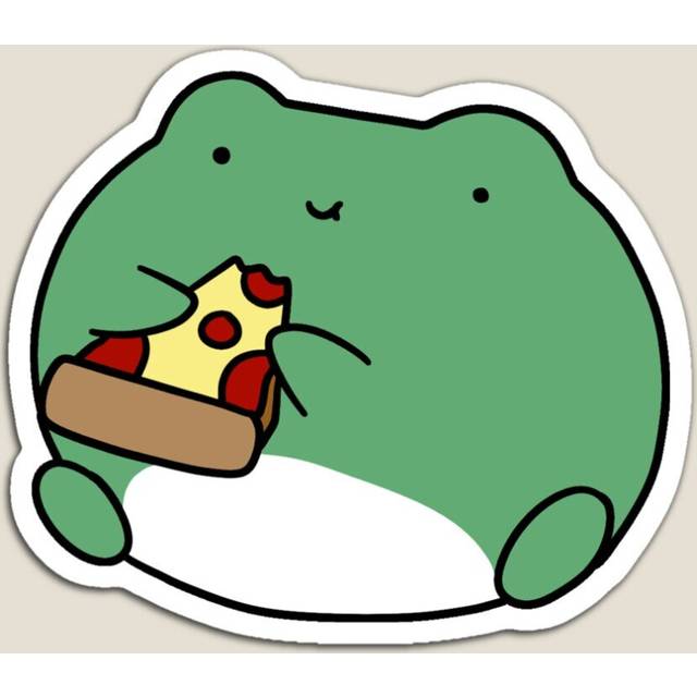Fridge Magnets Frog Eating Pizza Acrylic Meme Decoration for Home Kitchen Office