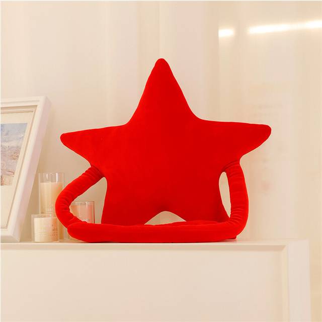 (Red Star, 60cm/23.62in) Pillow Heart Love Shaped Plush Star Sleeping Girls Bed Cushion