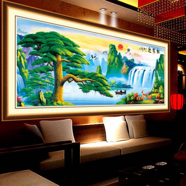5D Diamond Painting Full-jewelled Living Room the Pine Greeting