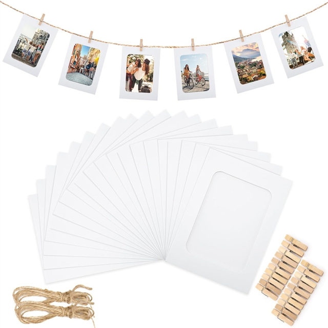 50Pcs Paper Picture Frames for 4x6Inch Photo Frames,Kit DIY Cardboard Hanging Display Home Office School