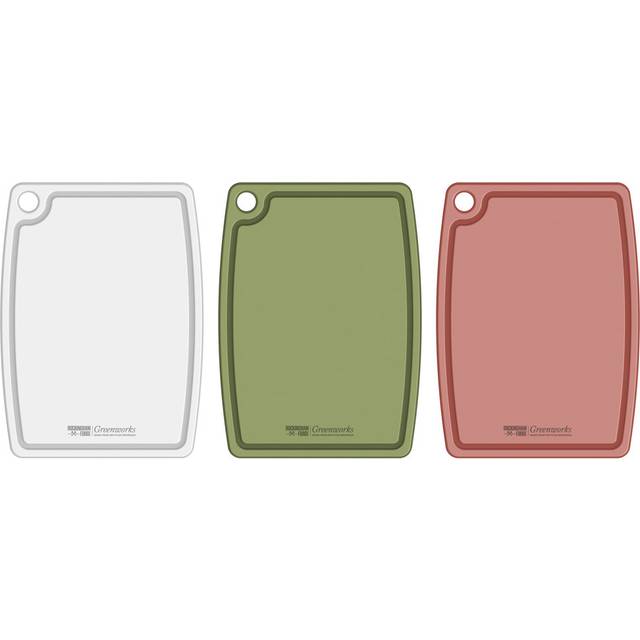Greenworks Set of 3 Chopping Boards Recycled Plastic Small/Medium/Large White (37cm L X 28cm W)