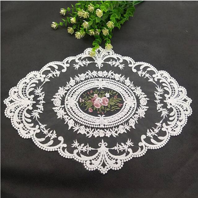 (White) Oval Lace Placemats French Country Style Doilies