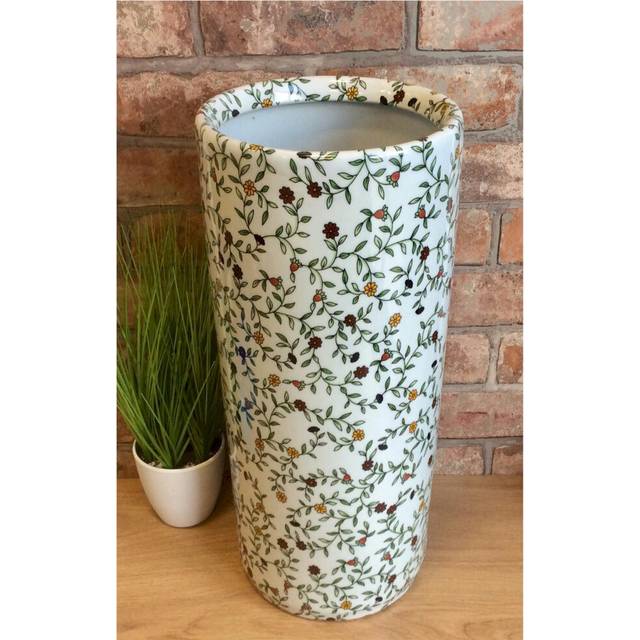(Small Flowers) Ceramic Umbrella / Stick Stand Large Vase