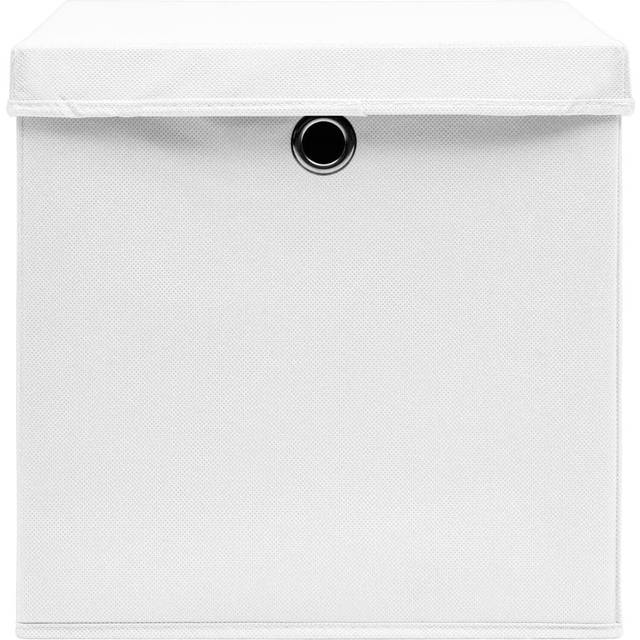 Storage Boxes with Lids 32x32x32 cm Fabric - White