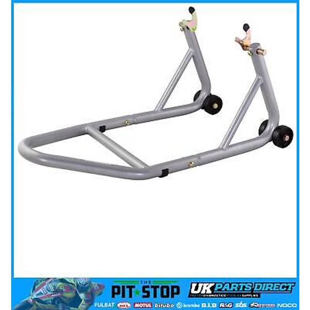 BikeTek Aluminium Race Track Rear Paddock Stand Grey With Bobbin Fitment