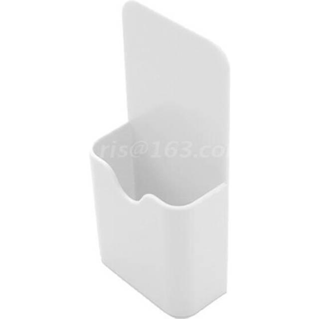 (White) Plastic Magnetic Pen Holder Erase Marker Storage Box Pencil Organizer
