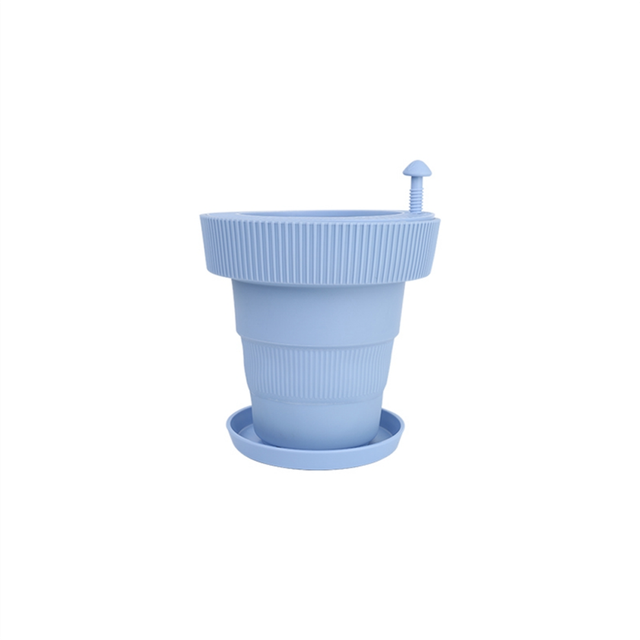 Outdoor or Indoor Flower Pots with Self-Watering Function, Drainage Holes and Plates Light