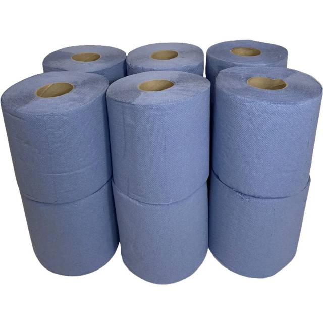 BLACK/CLEAR Shrink 12 Blue Centrefeed Hand Towel Rolls 1 x 12r