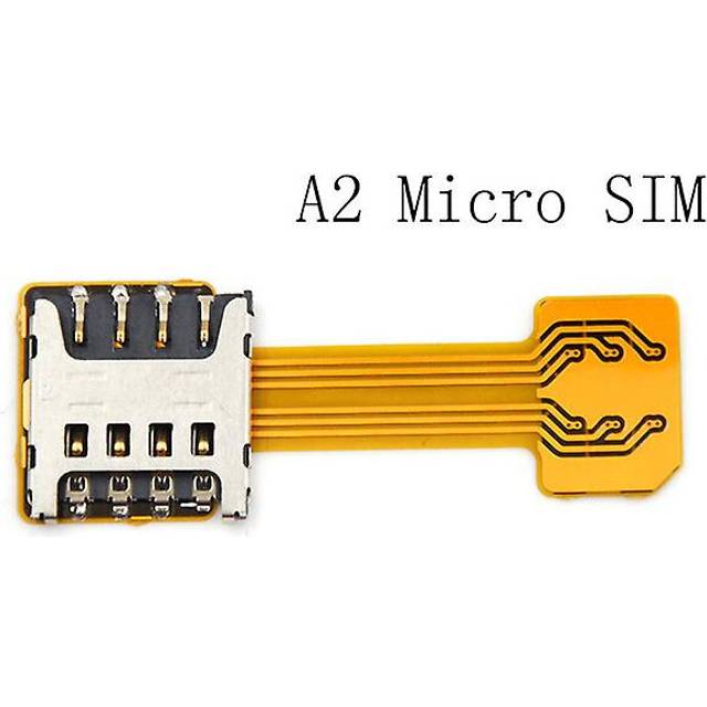 (A2, One size) Hybrid Dual Micro Nano SIM Card Adapter Converter Extension SD Slot Android SHYTMV