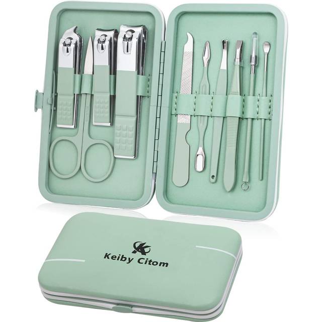 Manicure set 10pcs professional nail clippers kit pedicure care tools-stainless