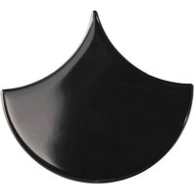 Symmetry Fan Black Gloss Glazed Ceramic Wall Tile - 150mm x 135mm Johnson Tiles