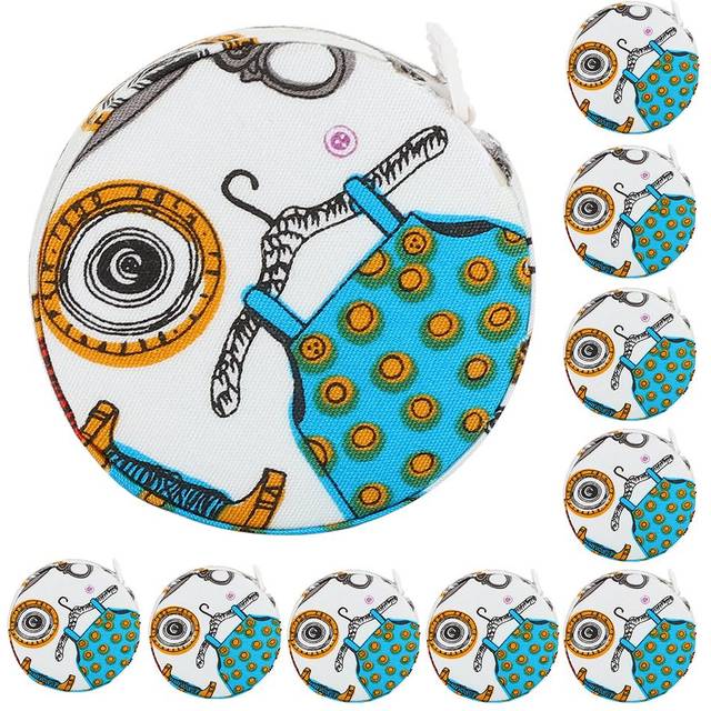 10pcs Tape Measure Portable Retractable Ruler Cloth Body Tape Measure Tailor Sewing Tool