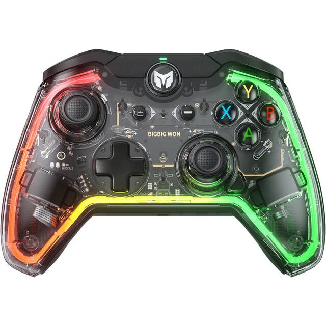 Lite RGB Wired Controller For PC/Switch/PS4 Hair Trigger Transparent E-sports Gamepad Support 3.5MM Audio Gameing Handle