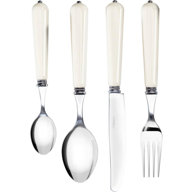 Newport Ivory bestickset 24 delar - Offwhite (Gaffel 20,5 / Kniv 22,5 / Sked 21,5 / Tesked 18 cm)