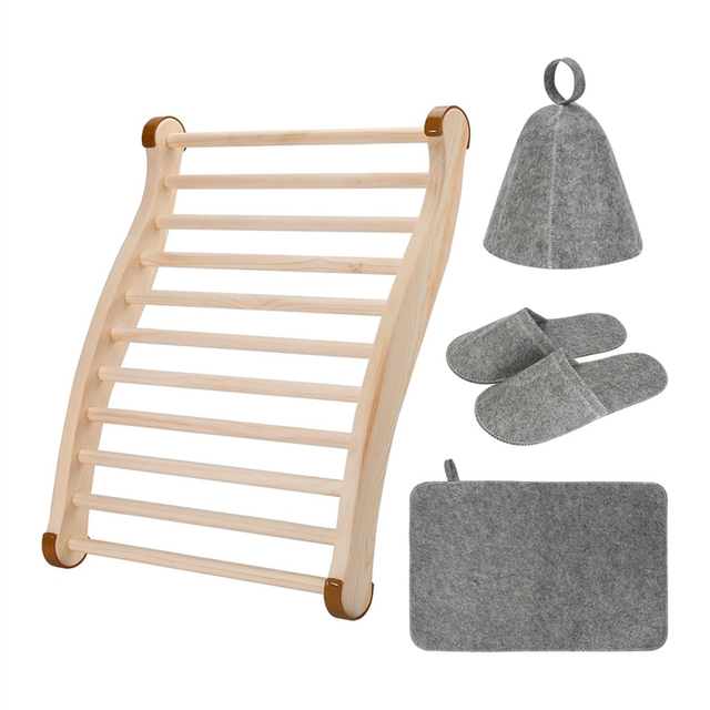 Sauna Backrest Wooden Comfortable S-Shape Design Chair