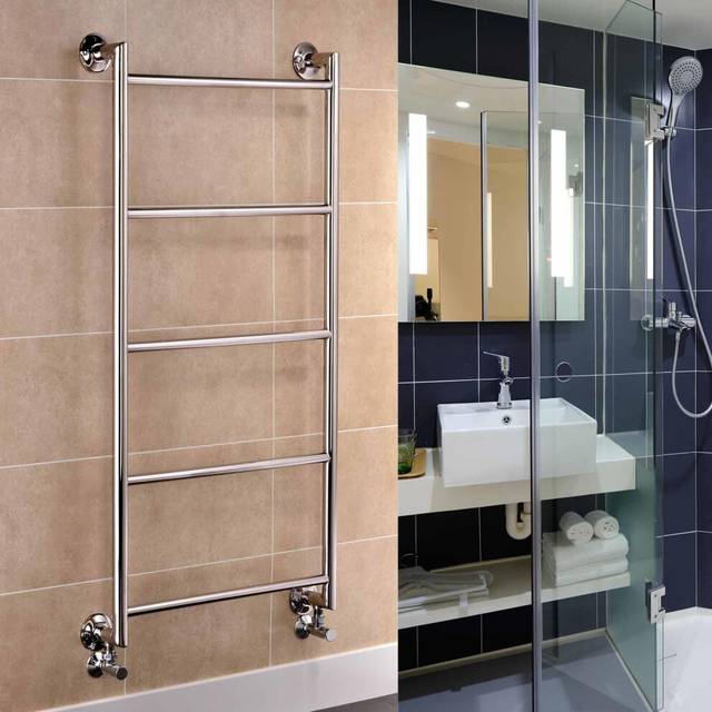 (500mm x 800mm, Wall Mounted) Leeds Stainless Steel Central Heating Towel Rails