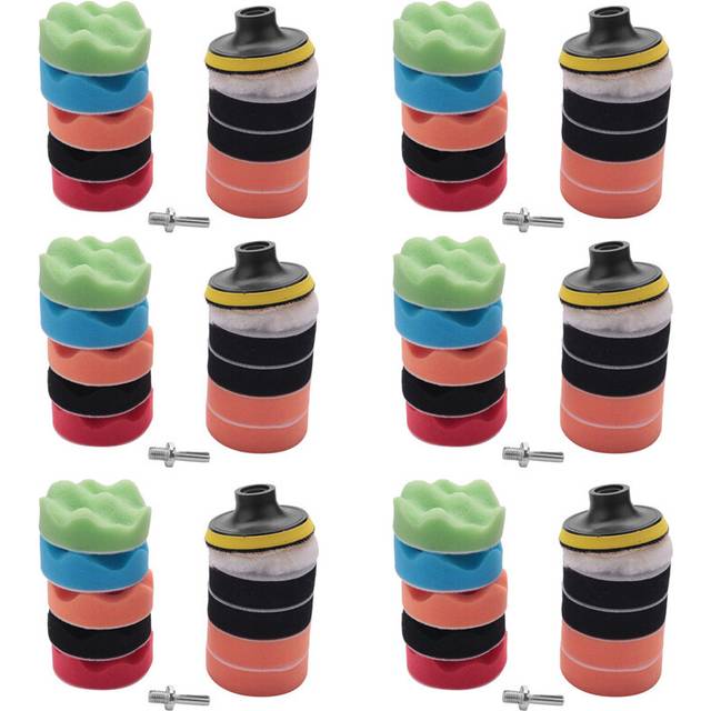 66Pcs 3 Inch Waves Buffer Polishing Pad Set for Car Polisher