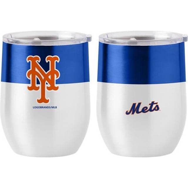 Logo Brands 519-S16CB-11 York Mets Color Block 16 oz Stainless Curved Beverage