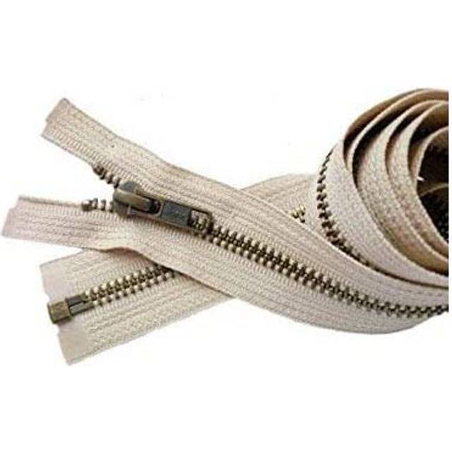 YKK- Jacket Zippers YKK #5 Antique Brass- Metal Teeth Separating for Crafter's Special Color Natural #572 Made in USA -Custom Length (17inches)