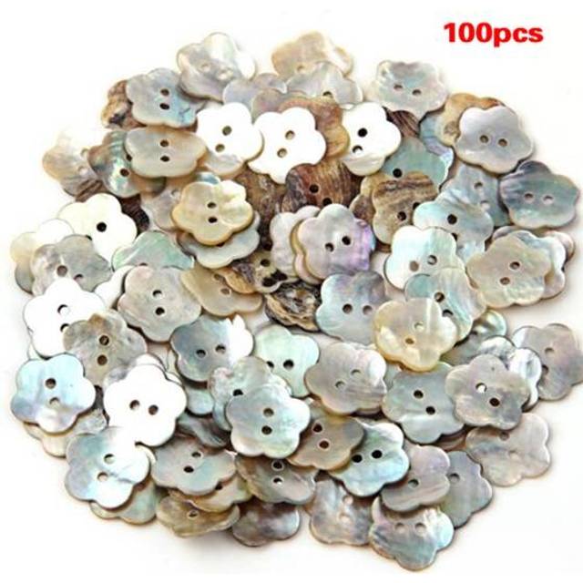 100x15mm Pearl Buttons Mother of Pearl Shell Flower Button